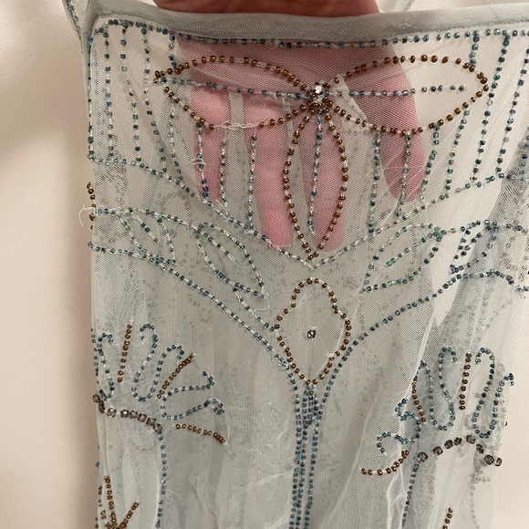 Free People Sheer Blue Embellished Dress Small - Picture 10 of 14